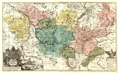 Landkarte des Kurfürstentums Brandenburg mit königlich preußischem Privileg